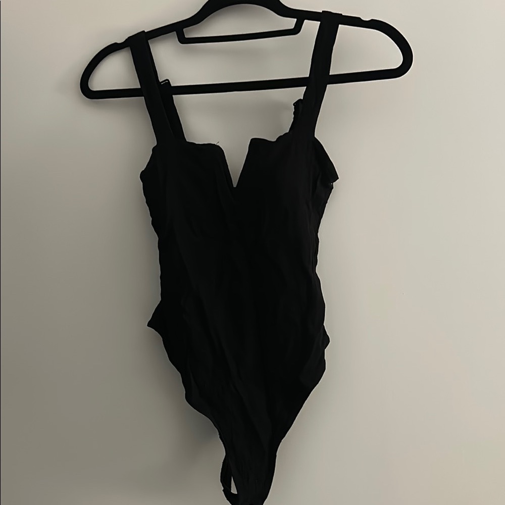 Free People, Black Sleeveless Bodysuit. Size S